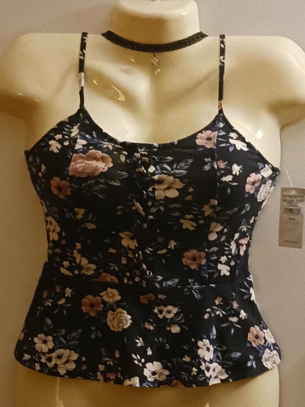 💐American Eagle Outfitters💐 Floral Print Cute Baby Doll Lace-Up Top
